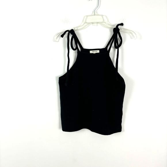 Madewell Ribbed Tank Top - Black with Tie Straps - Size S - Picture 2 of 6